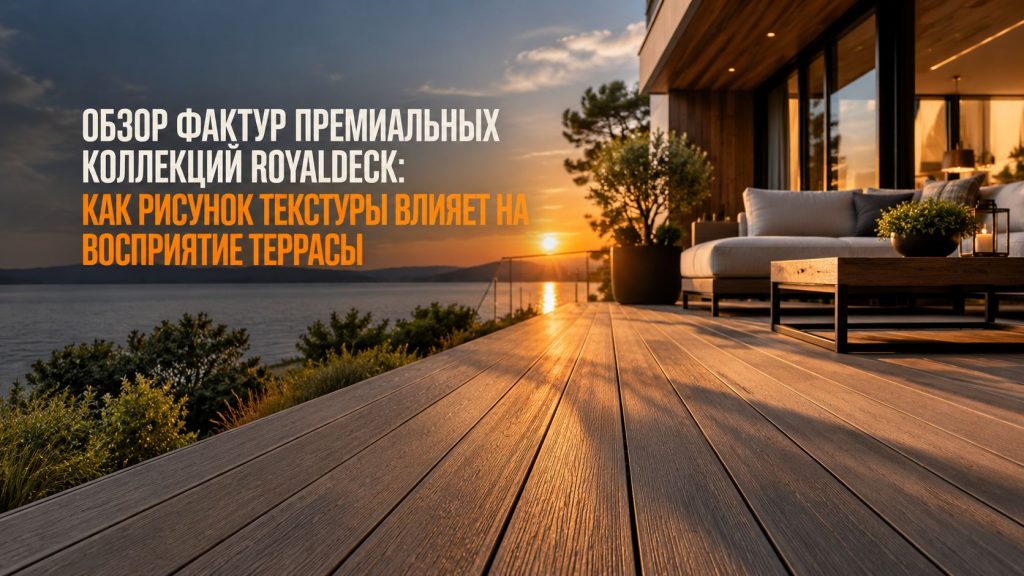 Крупный план двух террасных досок ДПК с разной глубиной рельефа — выраженная текстура Trexland и деликатная фактура BELGRAVIA