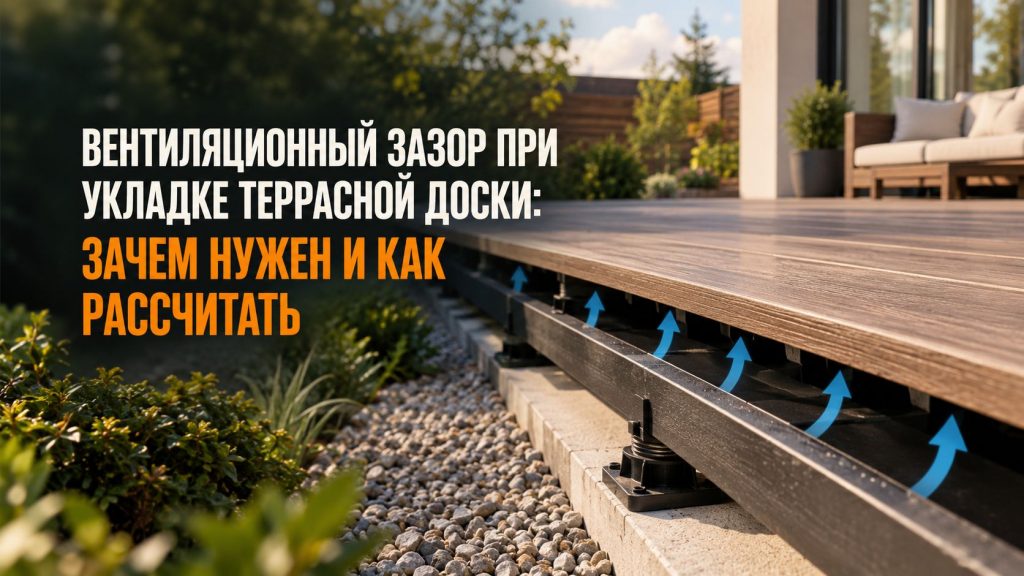Монтаж лаг под террасную доску с соблюдением высоты подполья