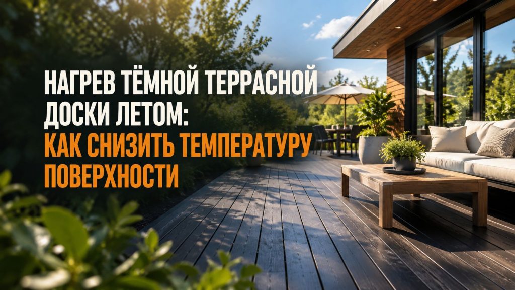 Нагрев тёмной террасной доски летом: как снизить температуру поверхности
